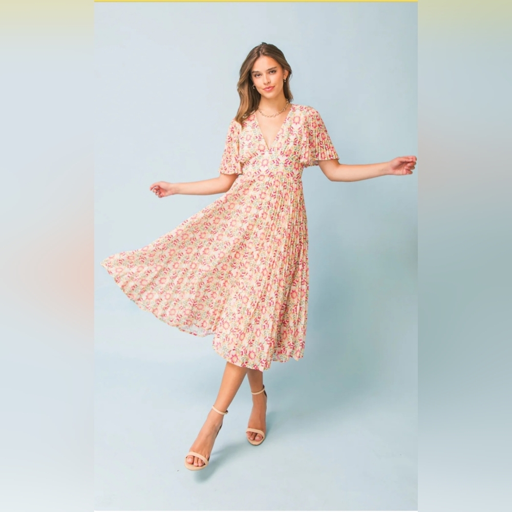 Flying Tomato In Bloom Woven Midi Dress
